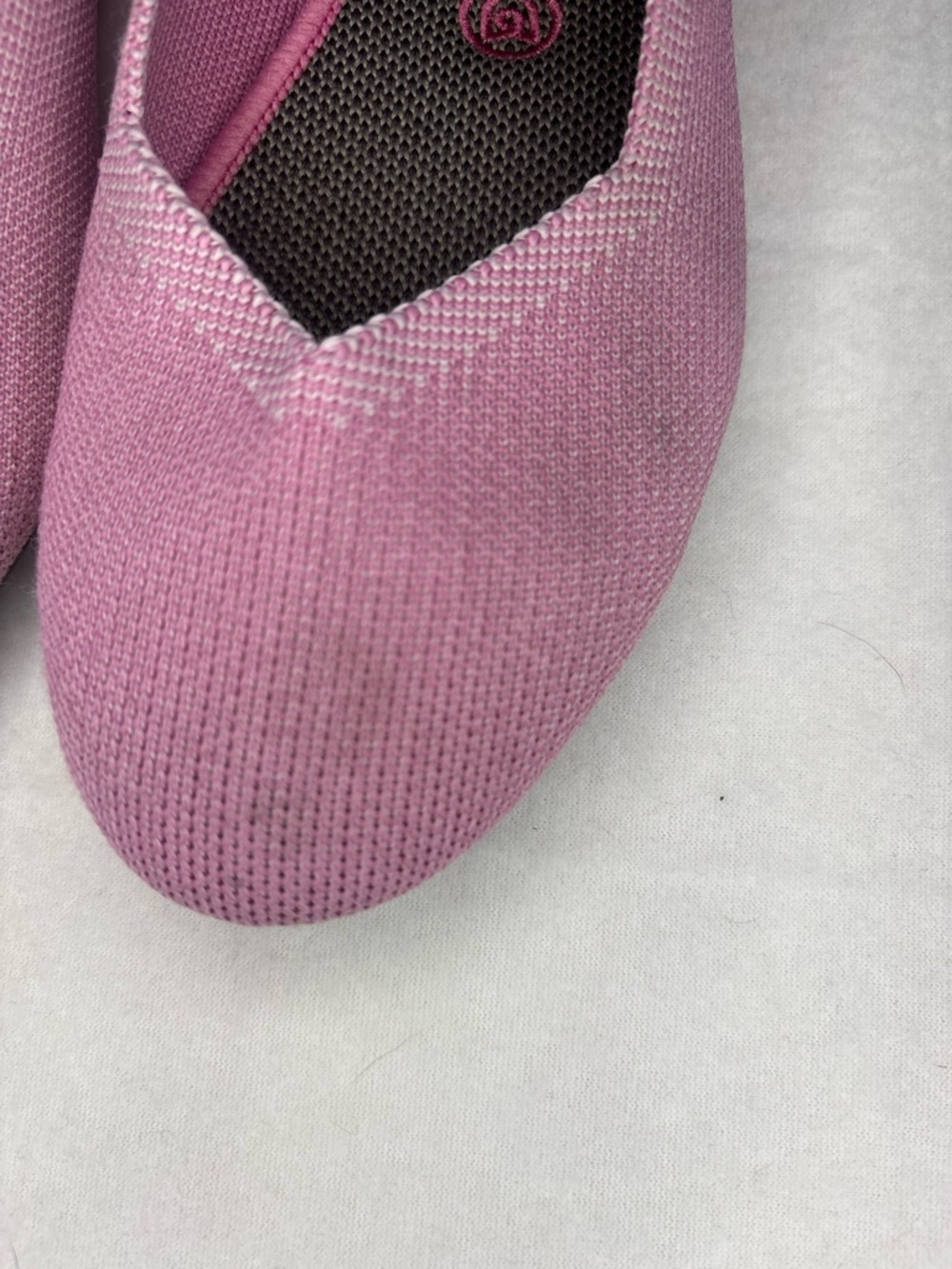 Rothy's Pink Knit Ballet Flats with Blue Trim - Picture 4 of 10